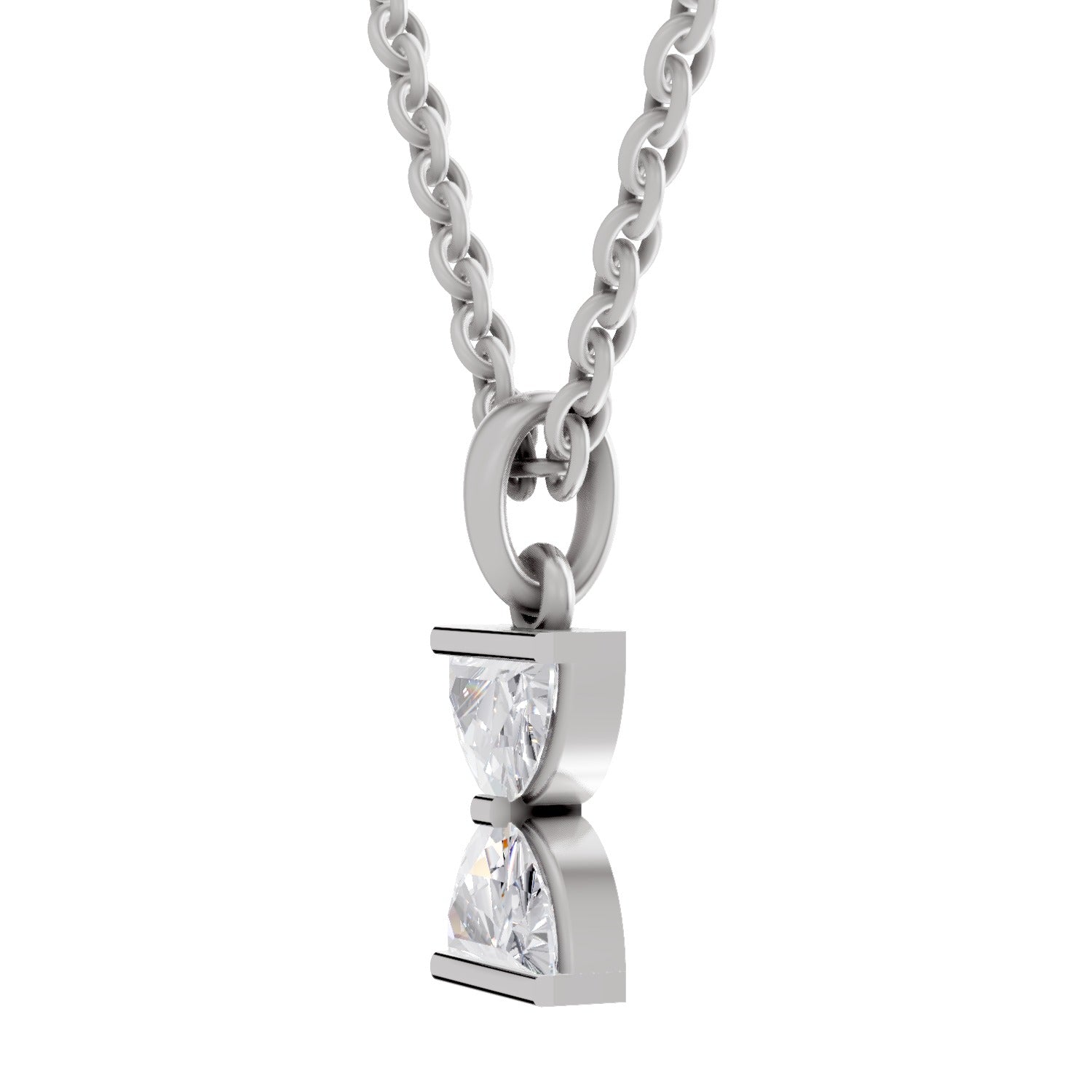 0.79 Carat Hourglass Pendant | 14K White Gold