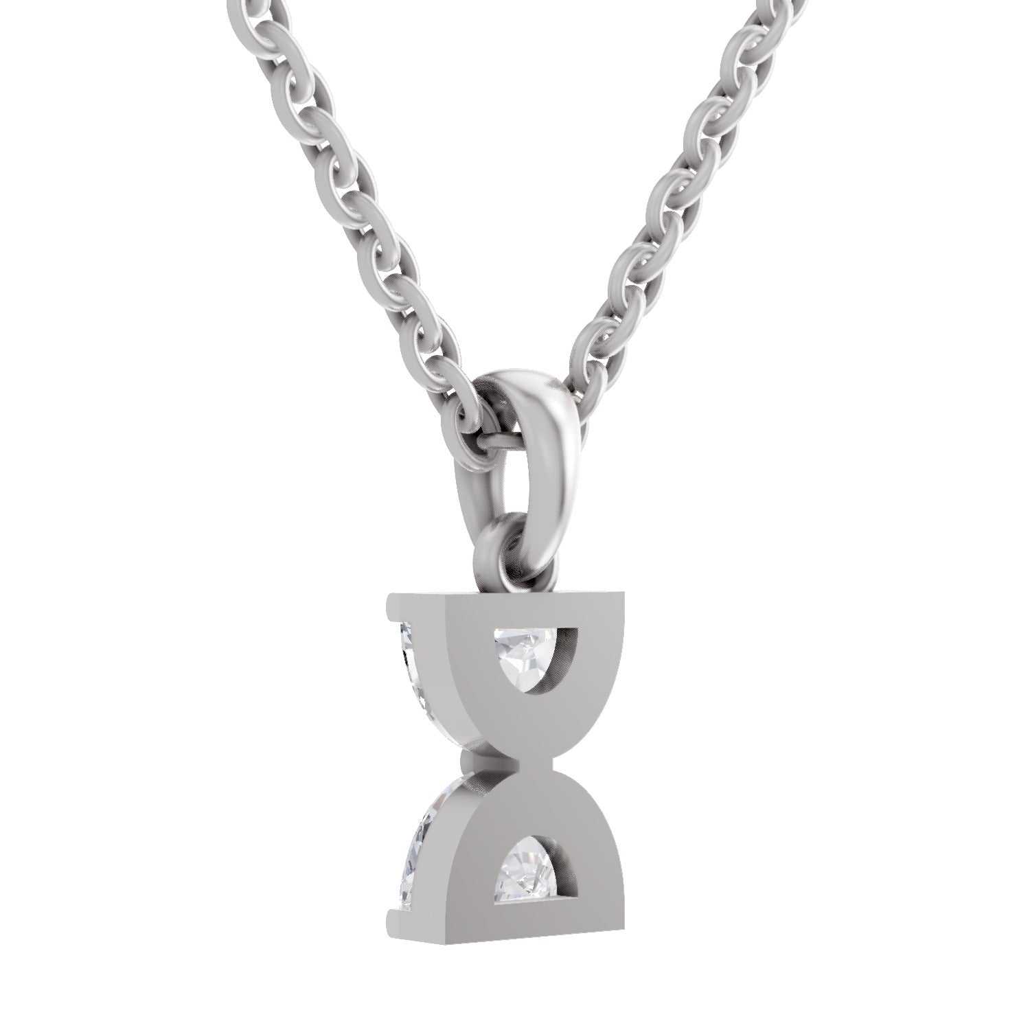 0.79 Carat Hourglass Pendant | 14K White Gold