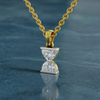 0.79 Carat Lab Grown Diamond Hourglass Pendant in 14K