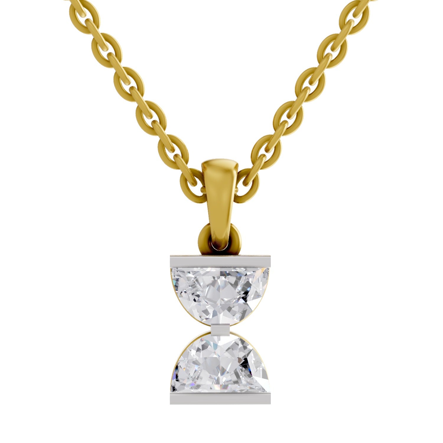 0.79 Carat Hourglass Pendant | 14K Yellow Gold