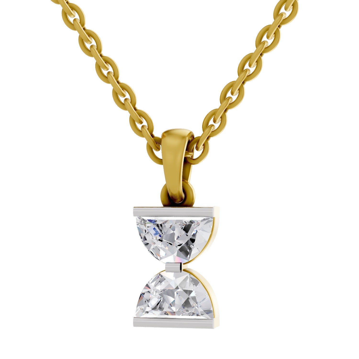0.79 Carat Hourglass Pendant | 14K Yellow Gold