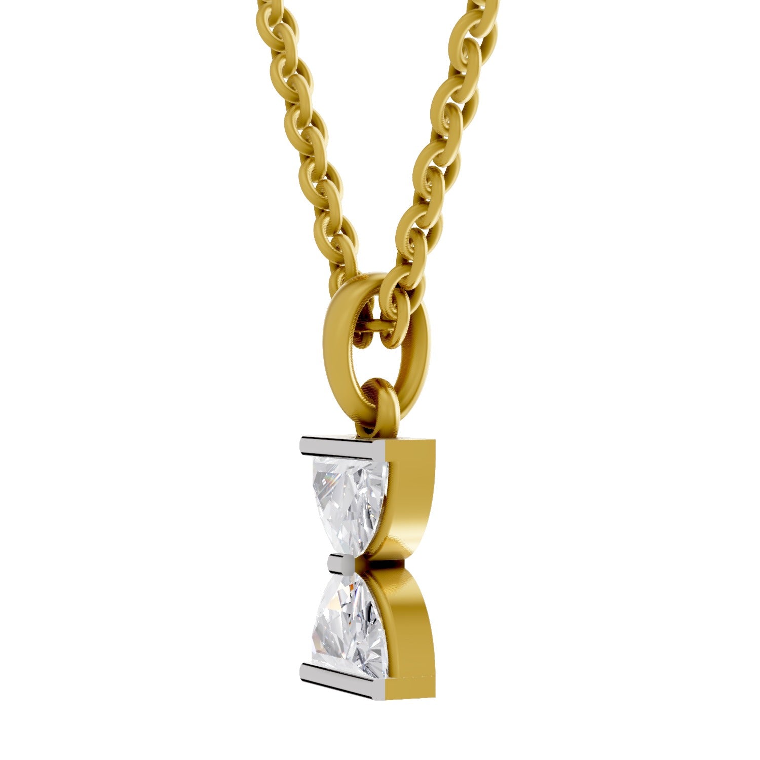 0.79 Carat Hourglass Pendant | 14K Yellow Gold