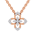 0.25 Carat Lab Grown Diamond Floral Pendant in 14K