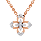 0.25 Carat Lab Grown Diamond Floral Pendant in 14K