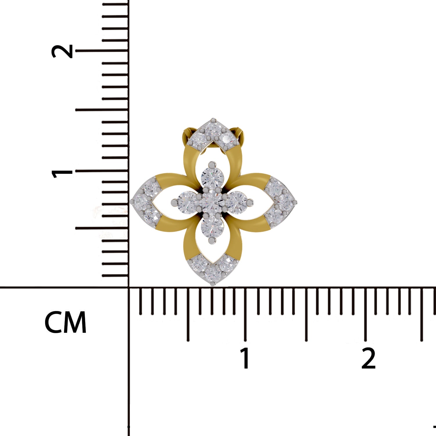 0.25 Carat Lab Grown Diamond Floral Pendant in 14K