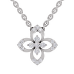 0.25 Carat Lab Grown Diamond Floral Pendant in 14K
