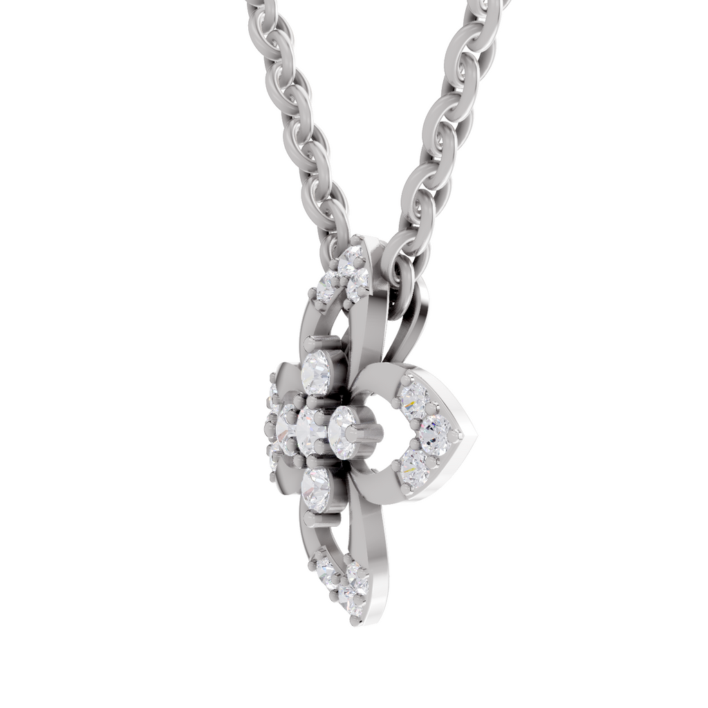 0.25 Carat Lab Grown Diamond Floral Pendant in 14K