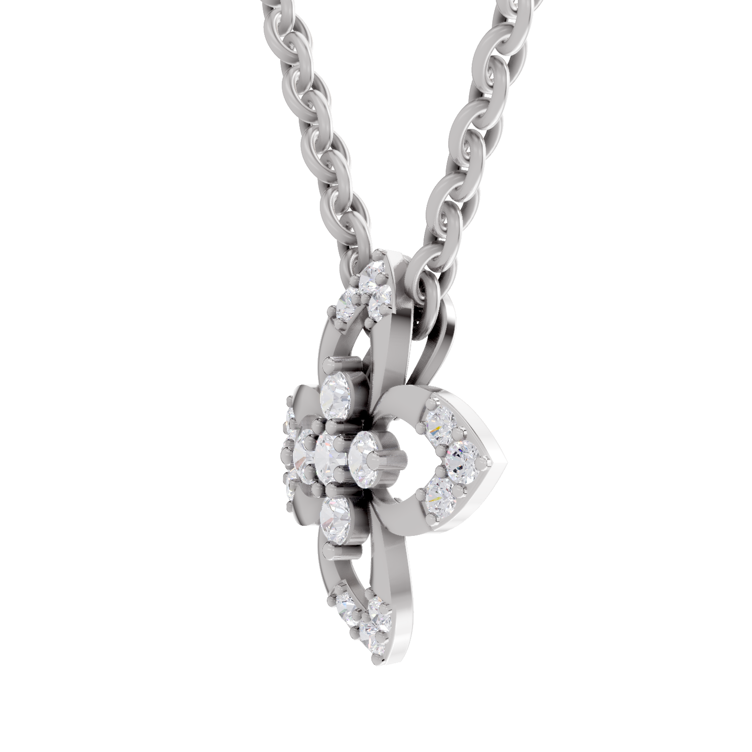 0.25 Carat Lab Grown Diamond Floral Pendant in 14K