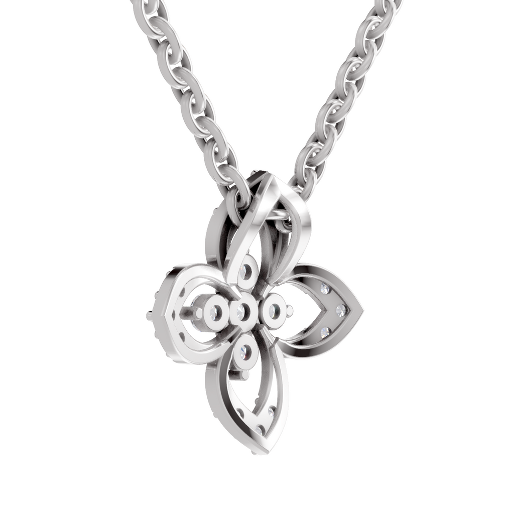 0.25 Carat Lab Grown Diamond Floral Pendant in 14K