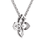 0.25 Carat Lab Grown Diamond Floral Pendant in 14K