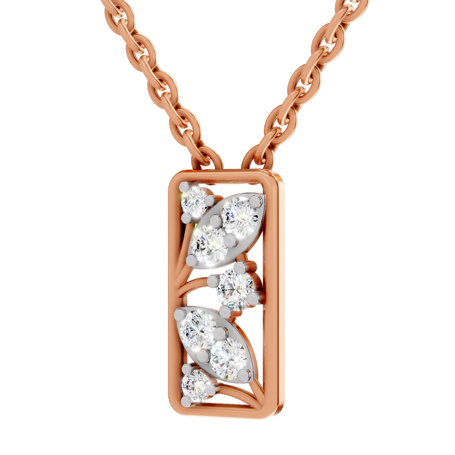 0.26 Carat Round Shape Everleaf Pendant | 14K Rose Gold