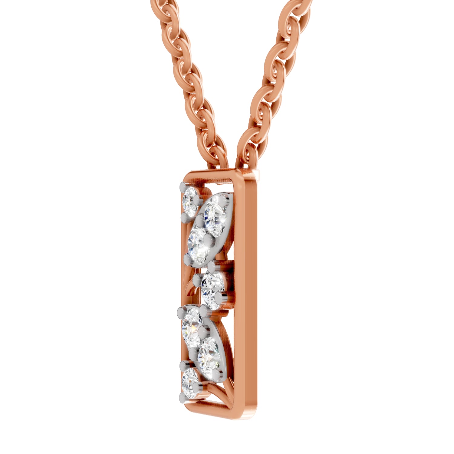 0.26 Carat Round Shape Everleaf Pendant | 14K Rose Gold