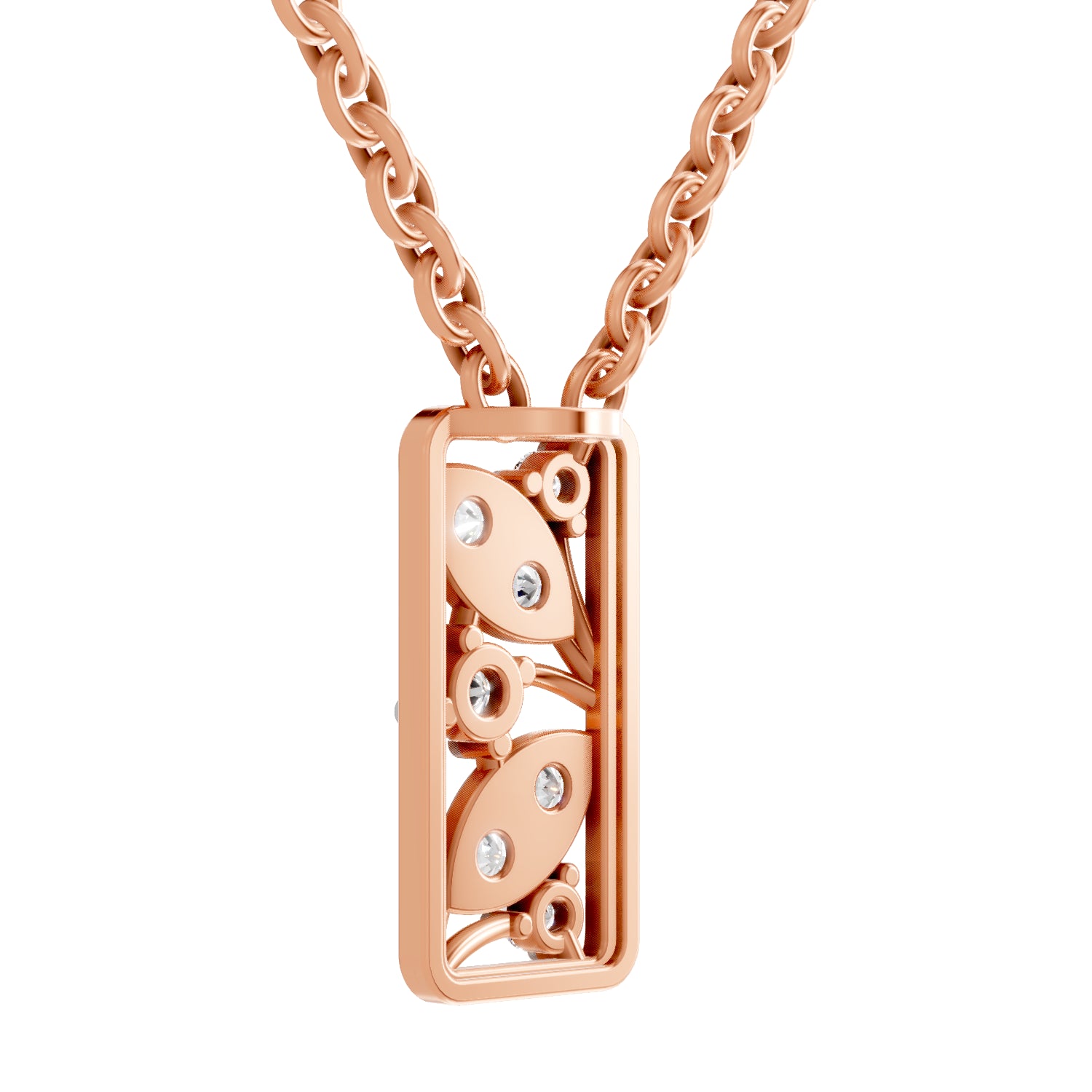 0.26 Carat Round Shape Everleaf Pendant | 14K Rose Gold