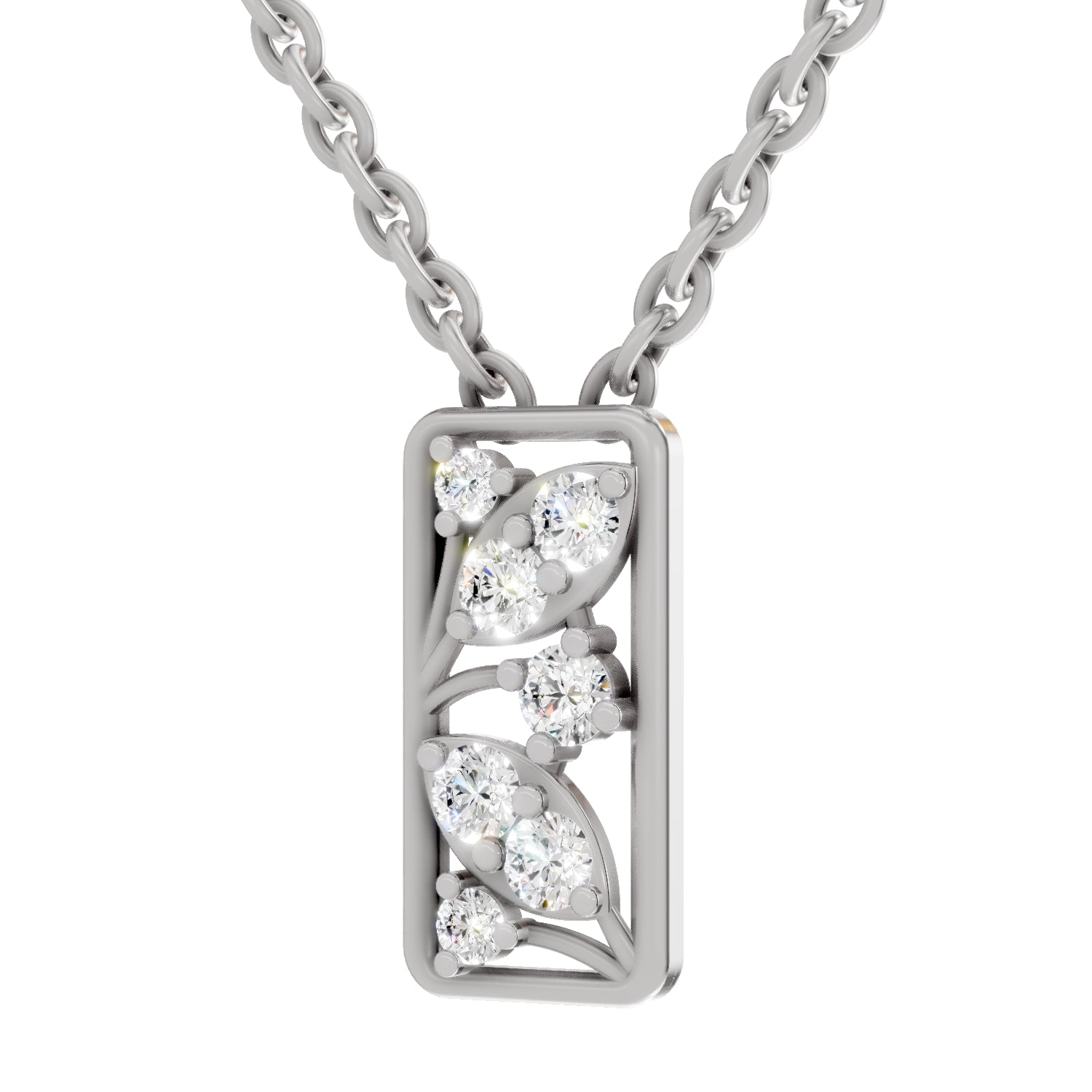 0.26 Carat Round Shape Everleaf Pendant | 14K White Gold