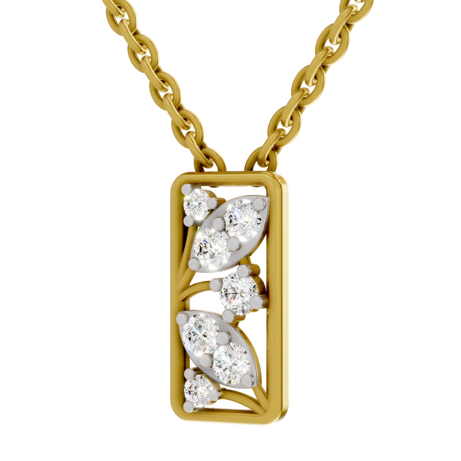 0.26 Carat Round Shape Everleaf Pendant | 14K Yellow Gold