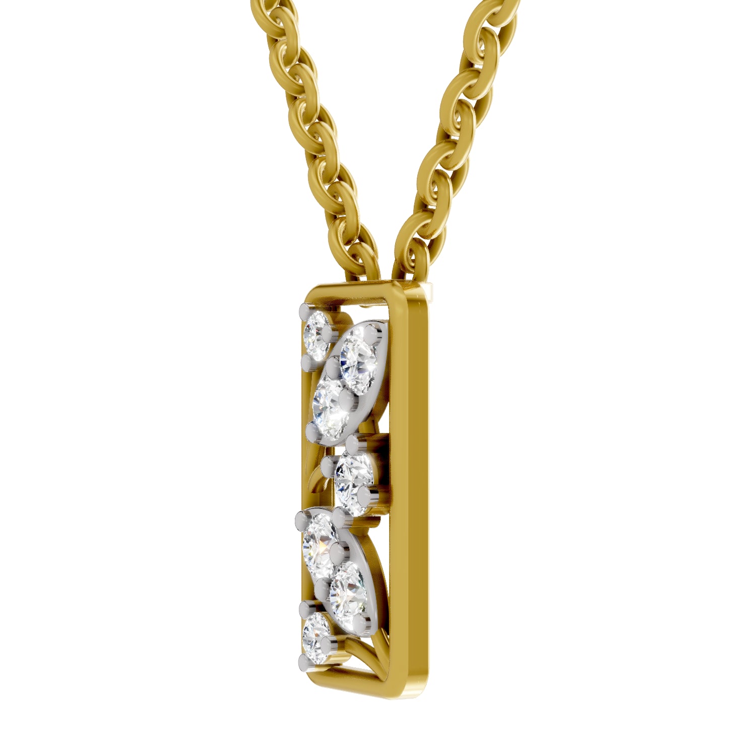 0.26 Carat Round Shape Everleaf Pendant | 14K Yellow Gold