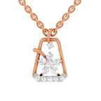 0.25 Carat Lab Grown Diamond Blossom Frame Pendant in 14K