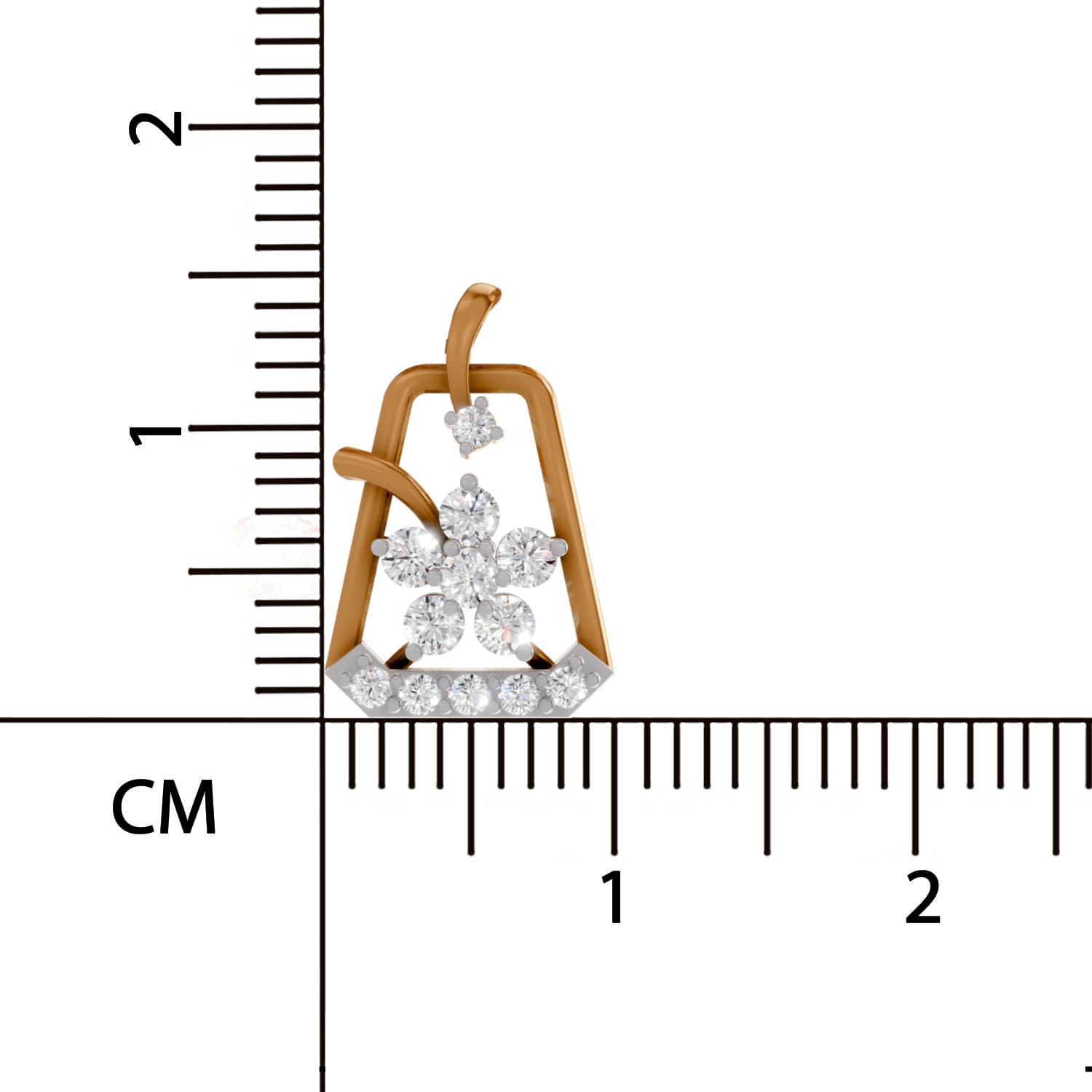 0.25 Carat Lab Grown Diamond Blossom Frame Pendant in 14K