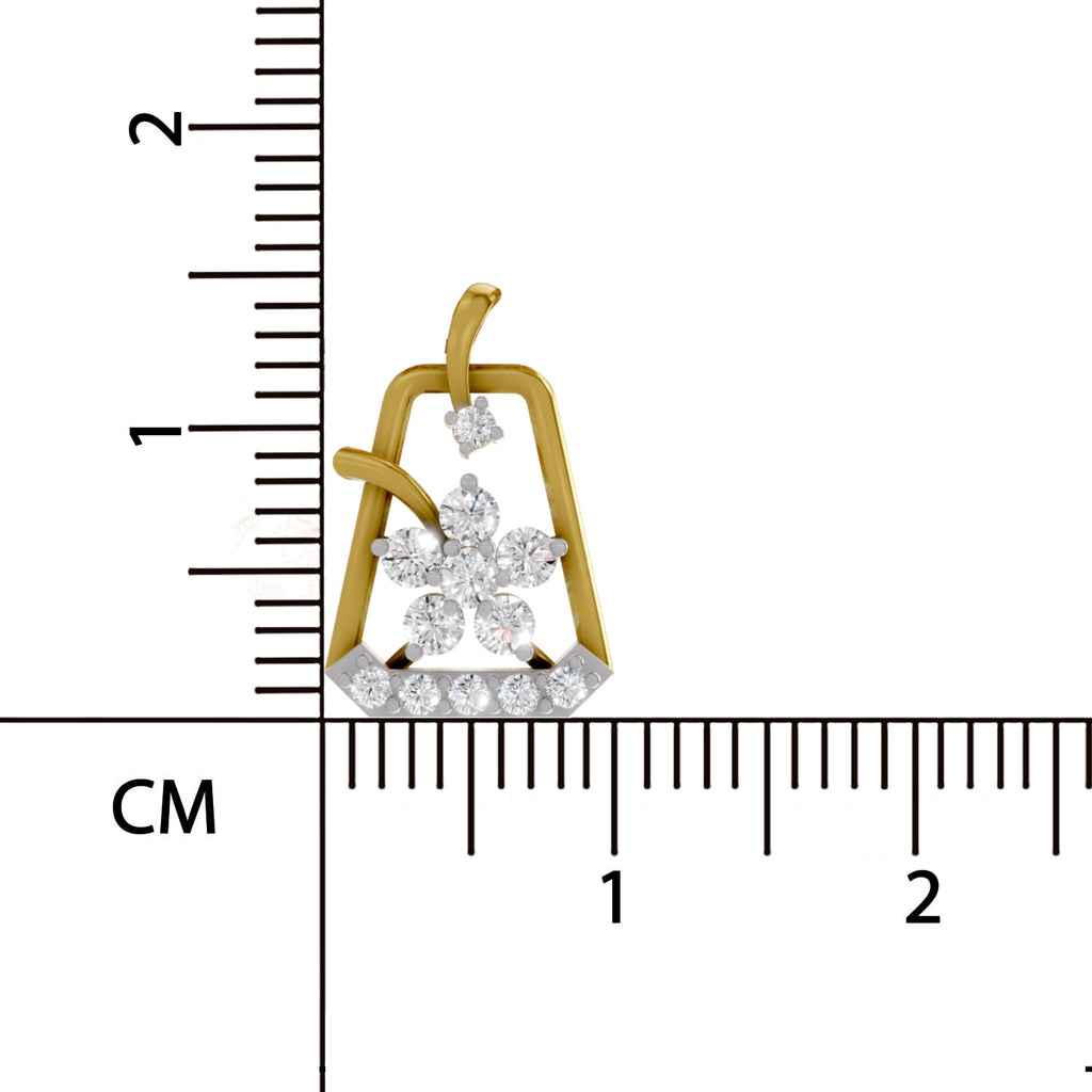 0.25 Carat Lab Grown Diamond Blossom Frame Pendant in 14K