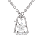 0.25 Carat Lab Grown Diamond Blossom Frame Pendant in 14K