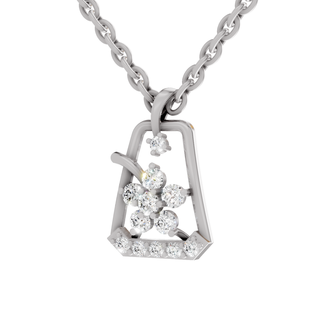0.25 Carat Lab Grown Diamond Blossom Frame Pendant in 14K