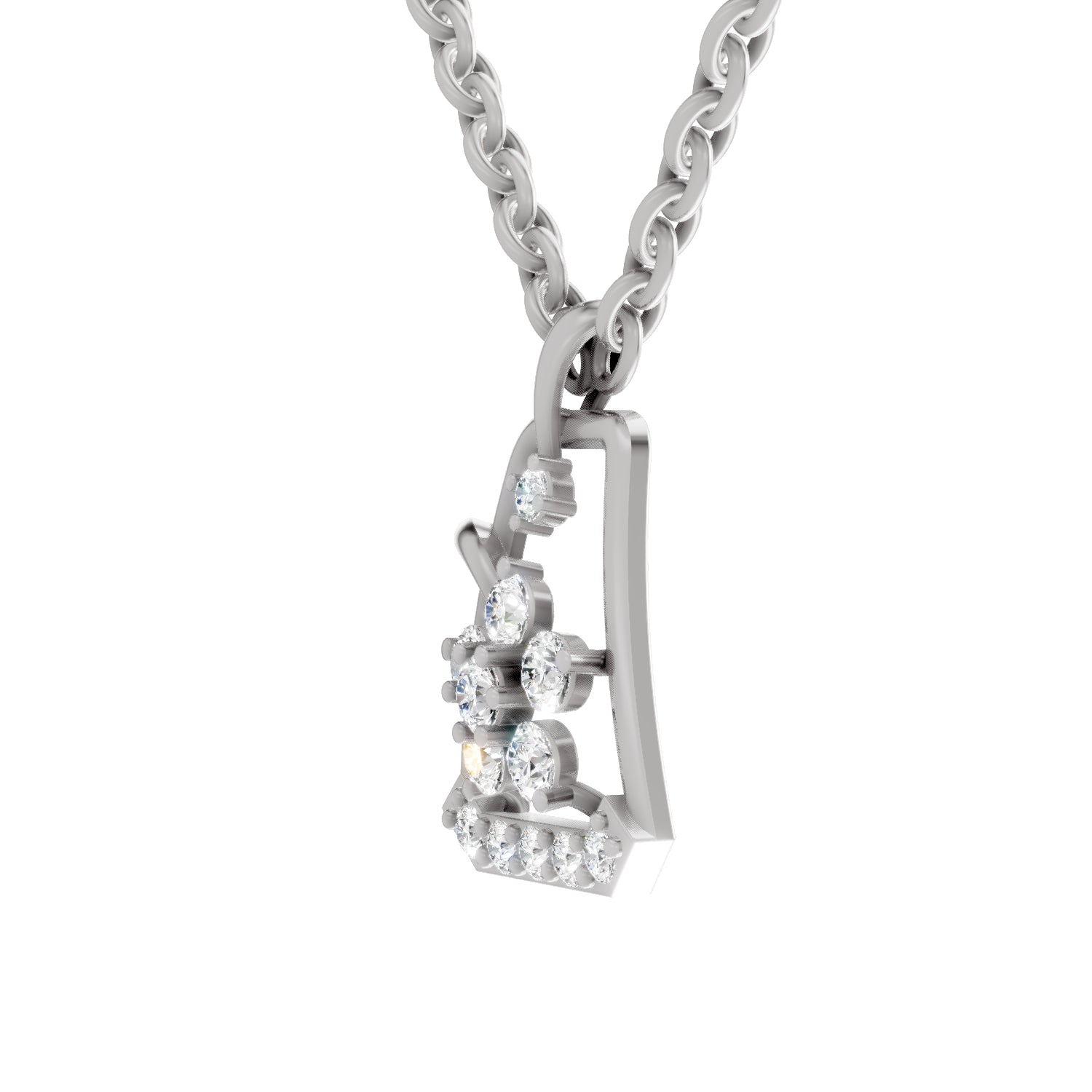 0.25 Carat Round Shape Blossom Frame Pendant | 14K White Gold