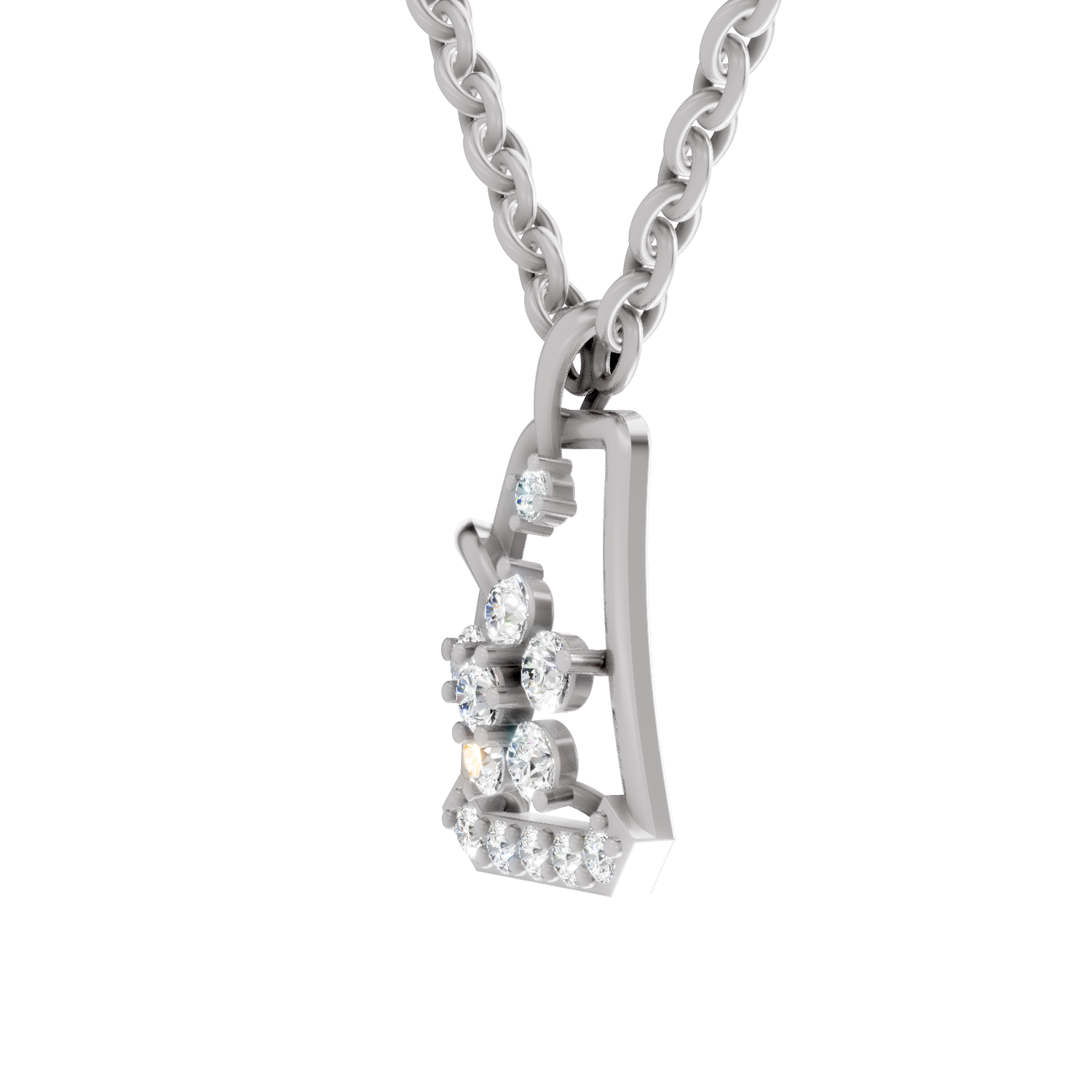 0.25 Carat Lab Grown Diamond Blossom Frame Pendant in 14K