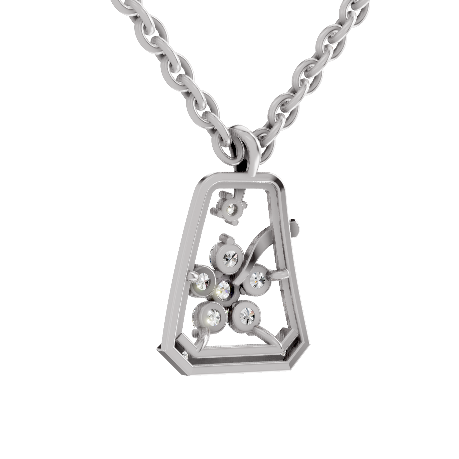 0.25 Carat Lab Grown Diamond Blossom Frame Pendant in 14K