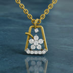 0.25 Carat Lab Grown Diamond Blossom Frame Pendant in 14K
