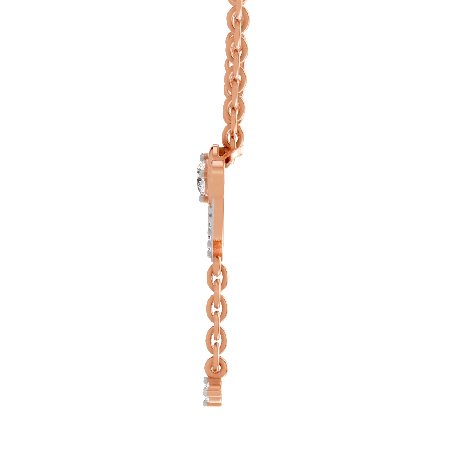 0.19 Carat Round Shape Infinity Drop Pendant | 14K Rose Gold