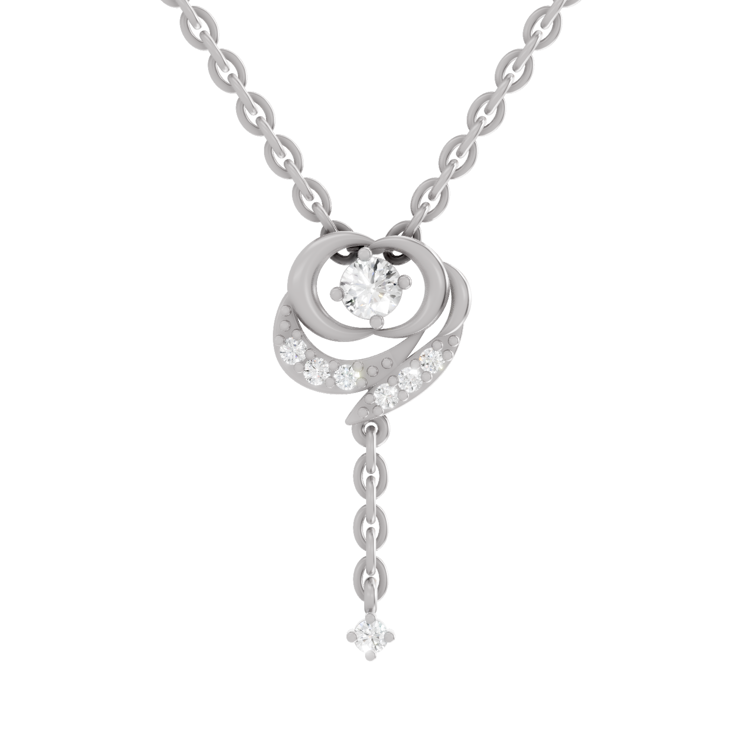 0.19 Carat Lab Grown Diamond Infinity Drop Pendant in 14K