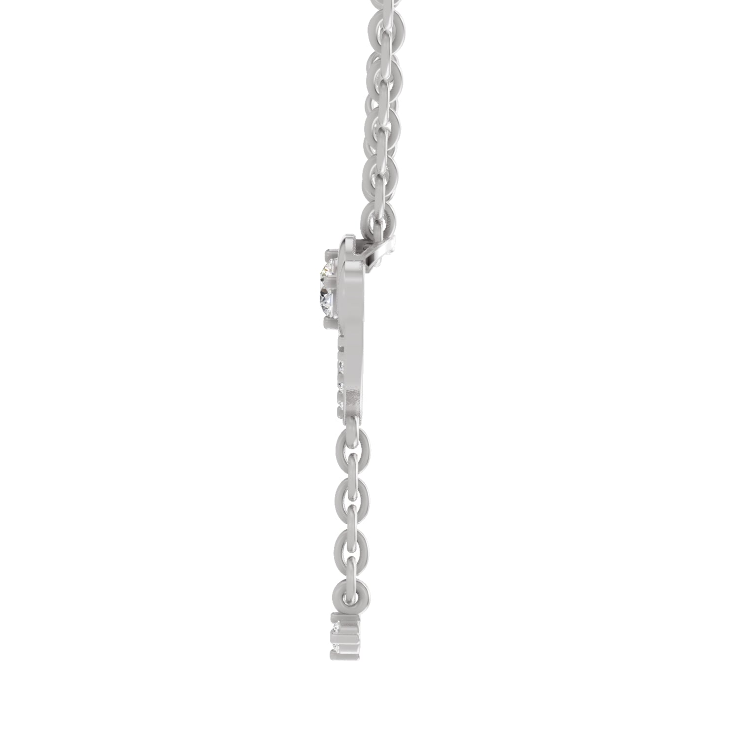 0.19 Carat Round Shape Infinity Drop Pendant | 14K White Gold