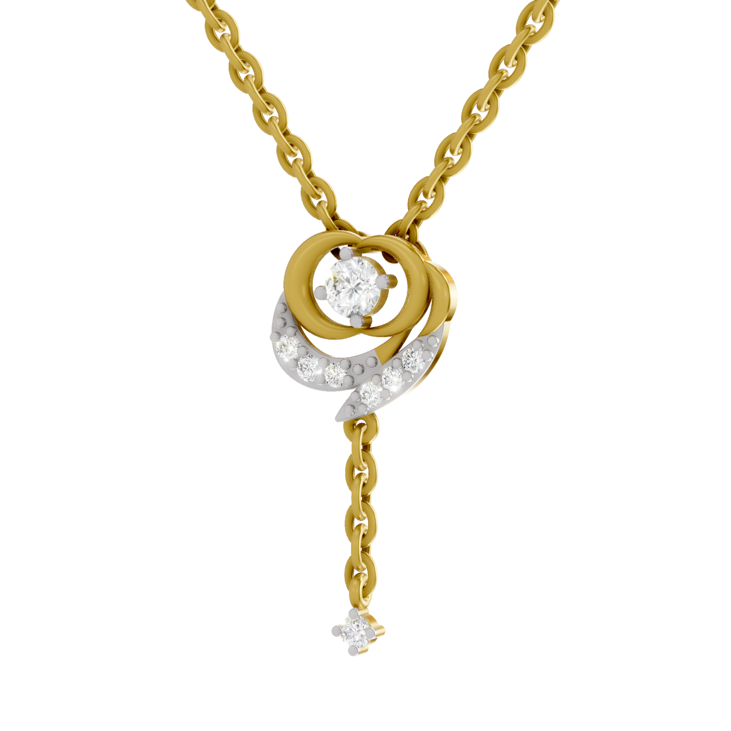 0.19 Carat Lab Grown Diamond Infinity Drop Pendant in 14K