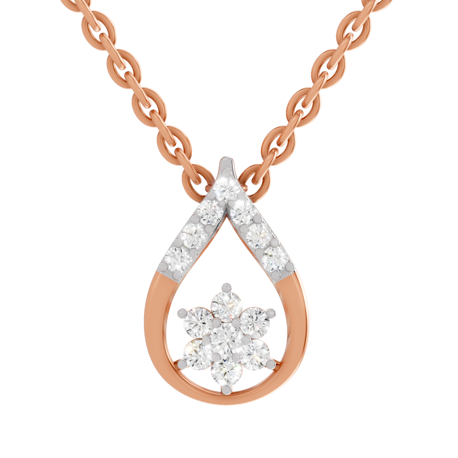 0.24 Carat Lab Grown Diamond Teardrop Pendant in 14K