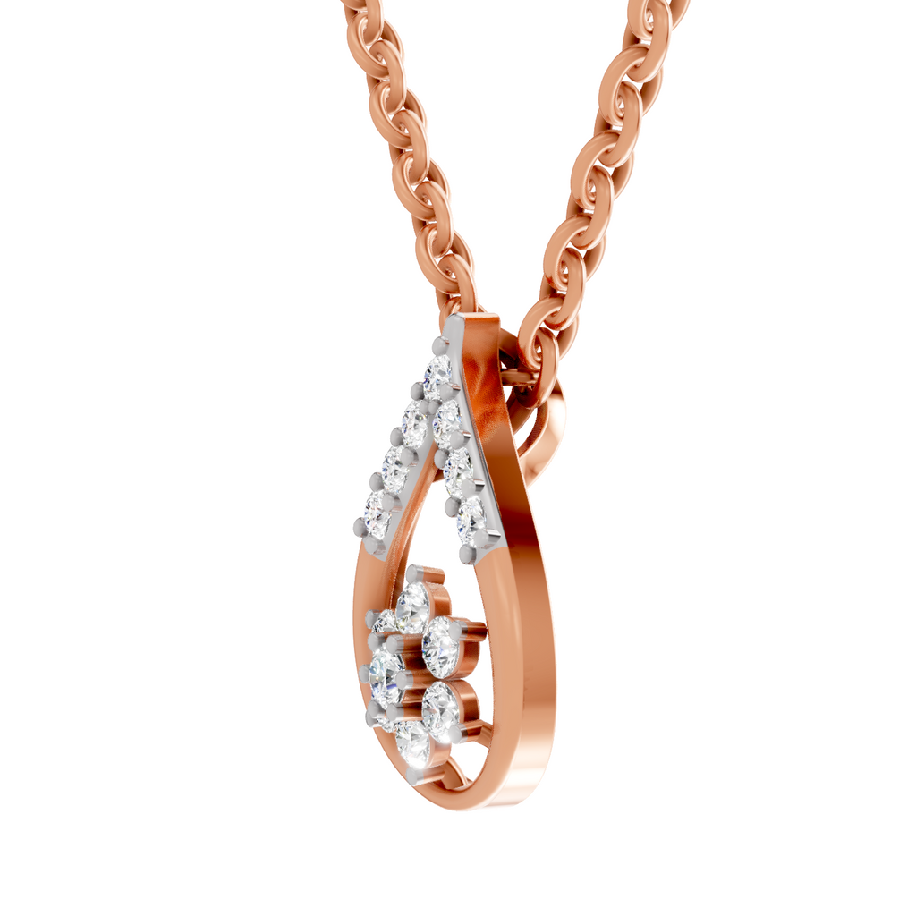 0.24 Carat Lab Grown Diamond Teardrop Pendant in 14K