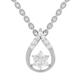 0.24 Carat Round Shape Teardrop Pendant | 14K White Gold