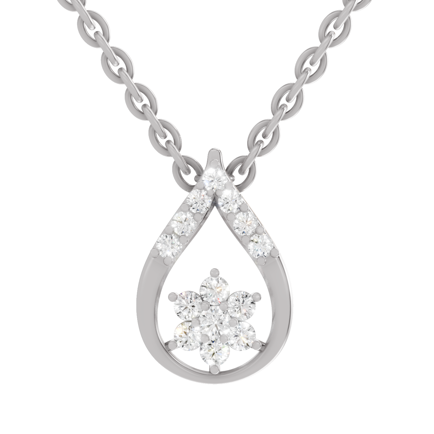 0.24 Carat Lab Grown Diamond Teardrop Pendant in 14K