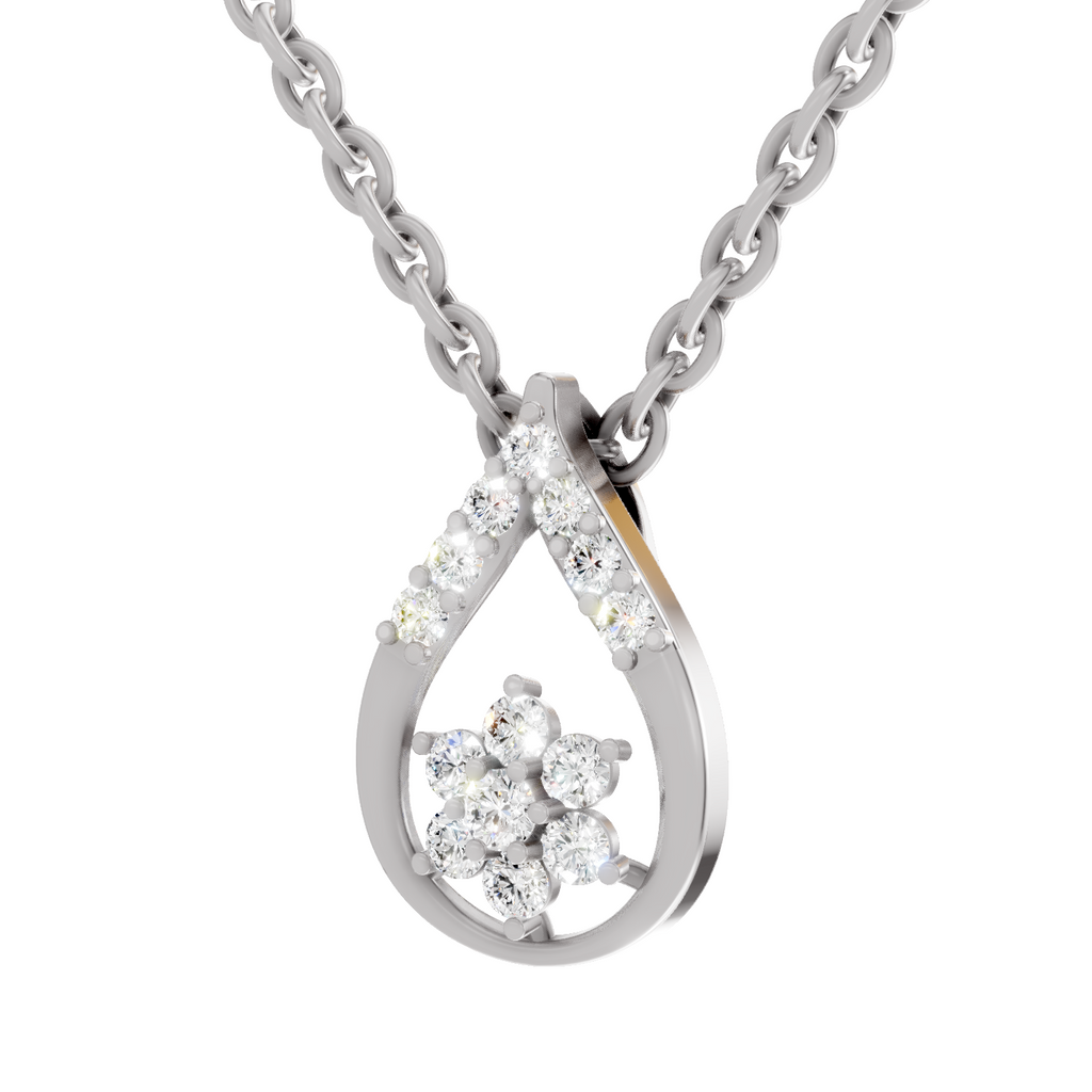 0.24 Carat Lab Grown Diamond Teardrop Pendant in 14K