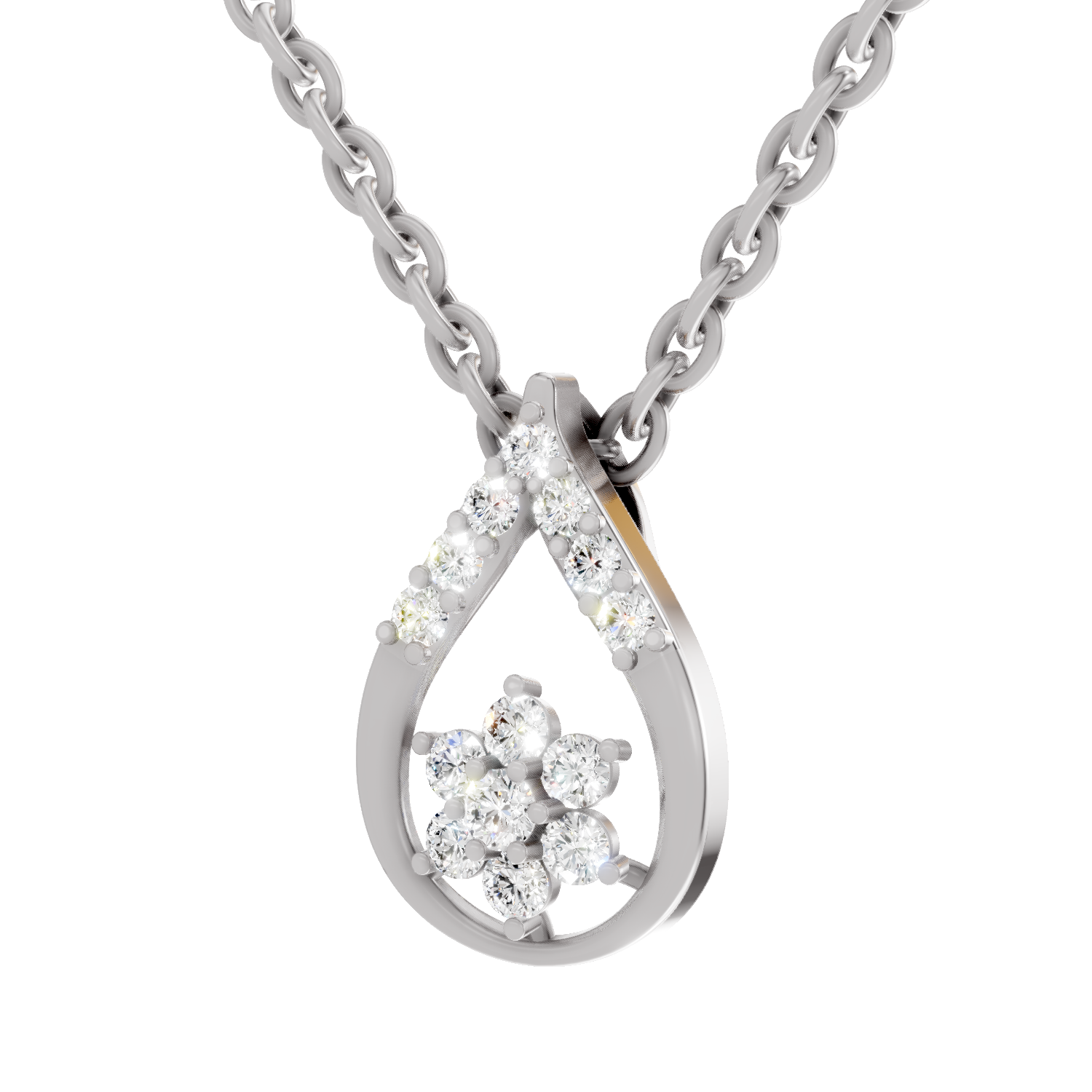 0.24 Carat Lab Grown Diamond Teardrop Pendant in 14K