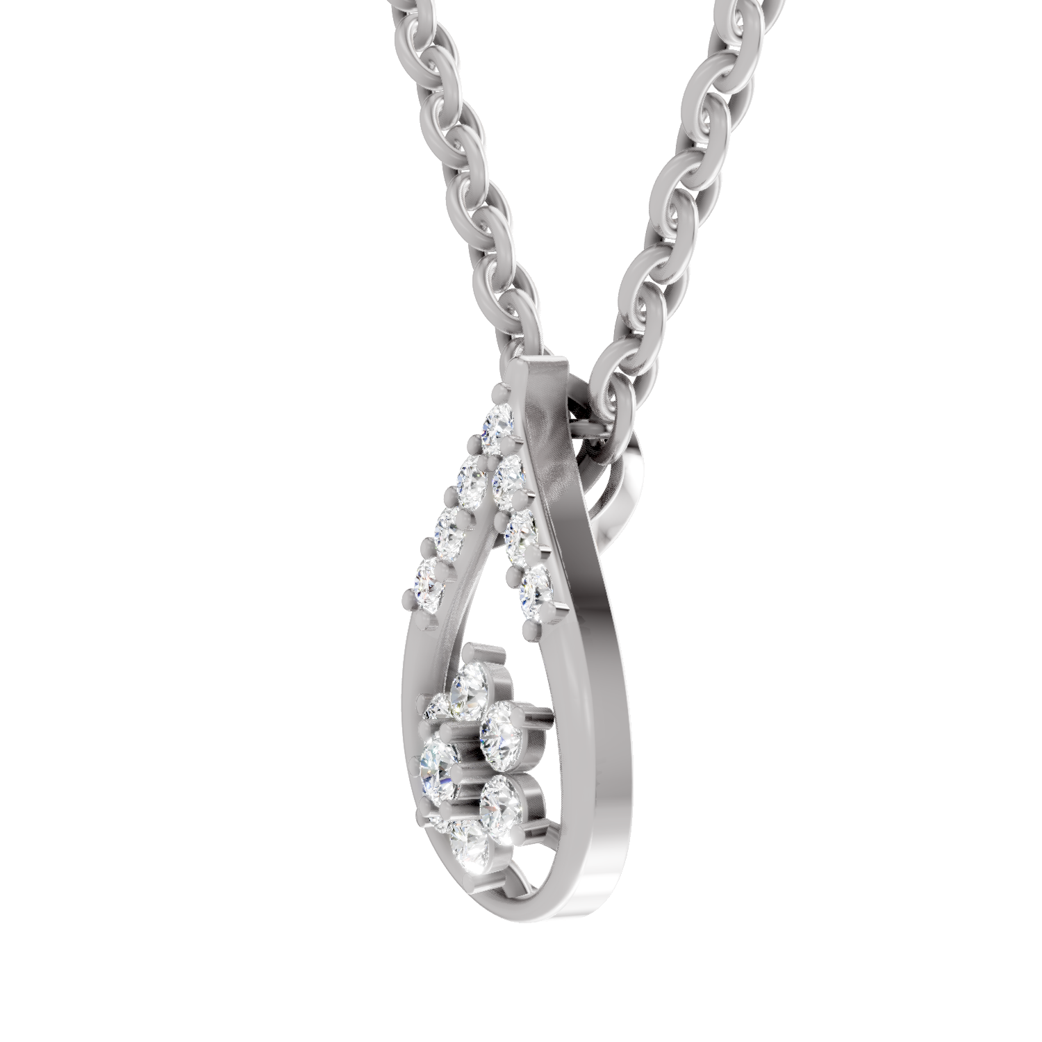 0.24 Carat Lab Grown Diamond Teardrop Pendant in 14K