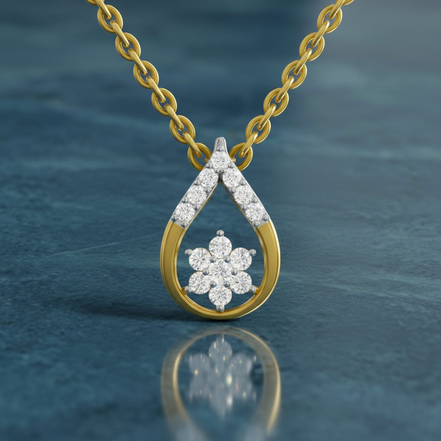 0.24 Carat Lab Grown Diamond Teardrop Pendant in 14K