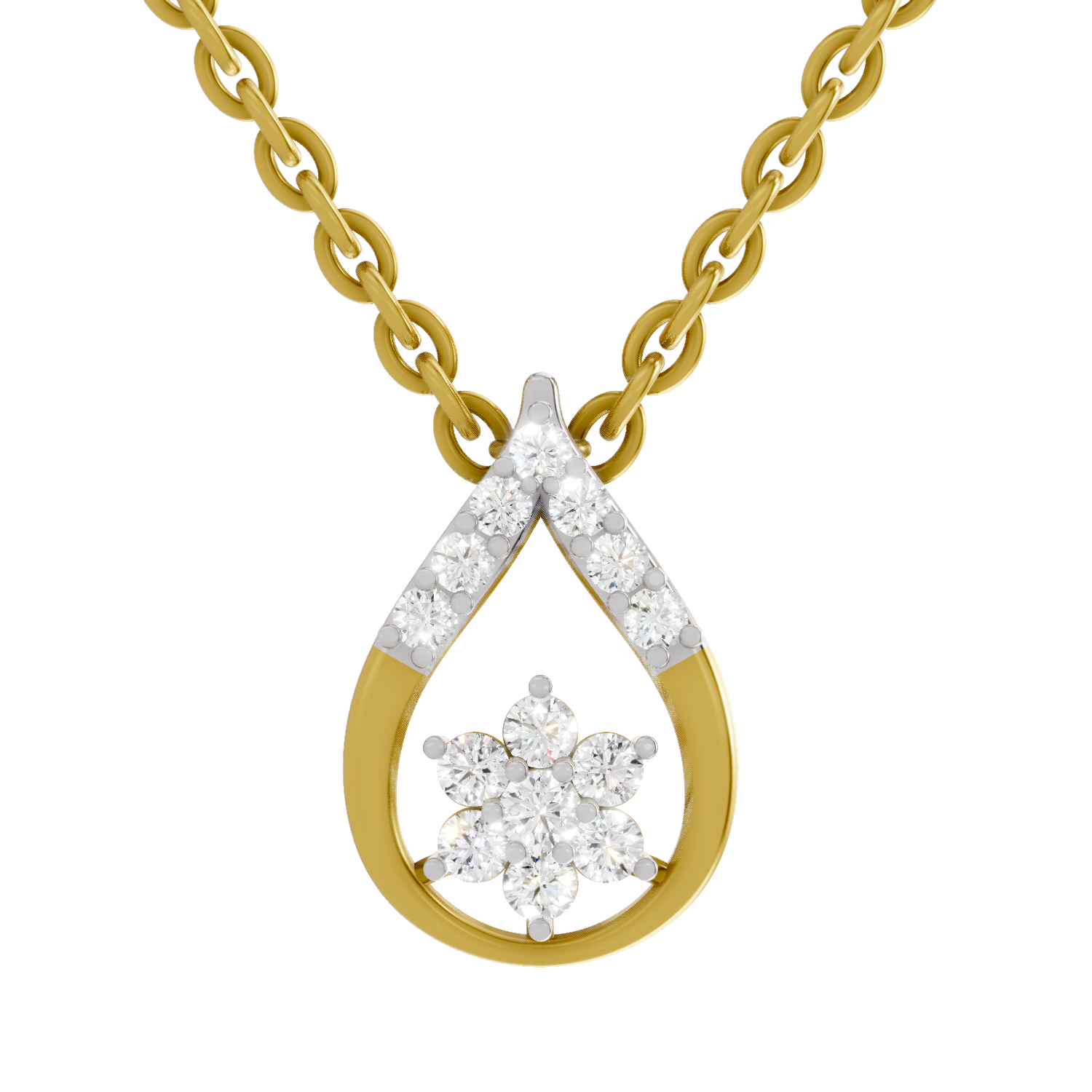 0.24 Carat Lab Grown Diamond Teardrop Pendant in 14K