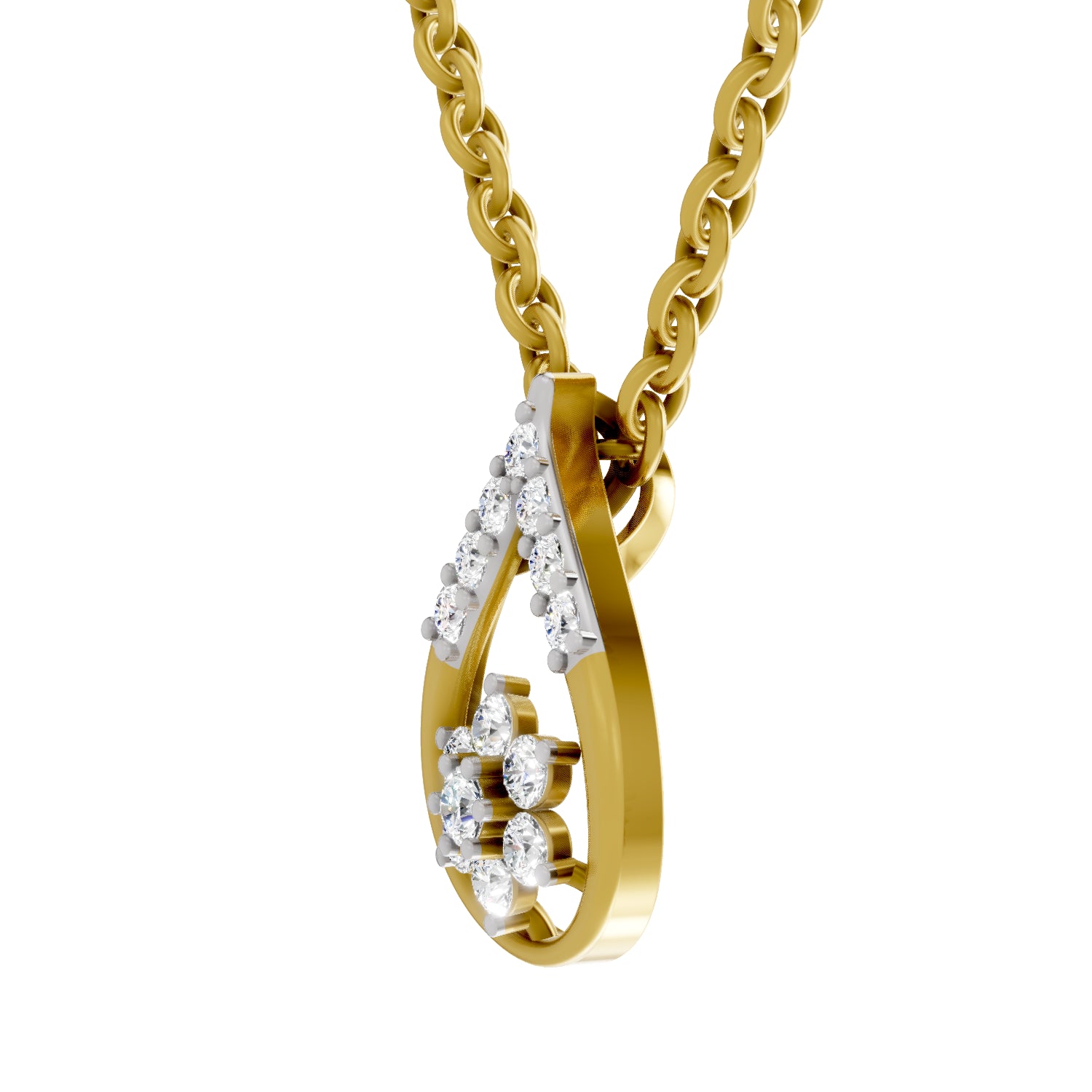 0.24 Carat Round Shape Teardrop Pendant | 14K Yellow Gold