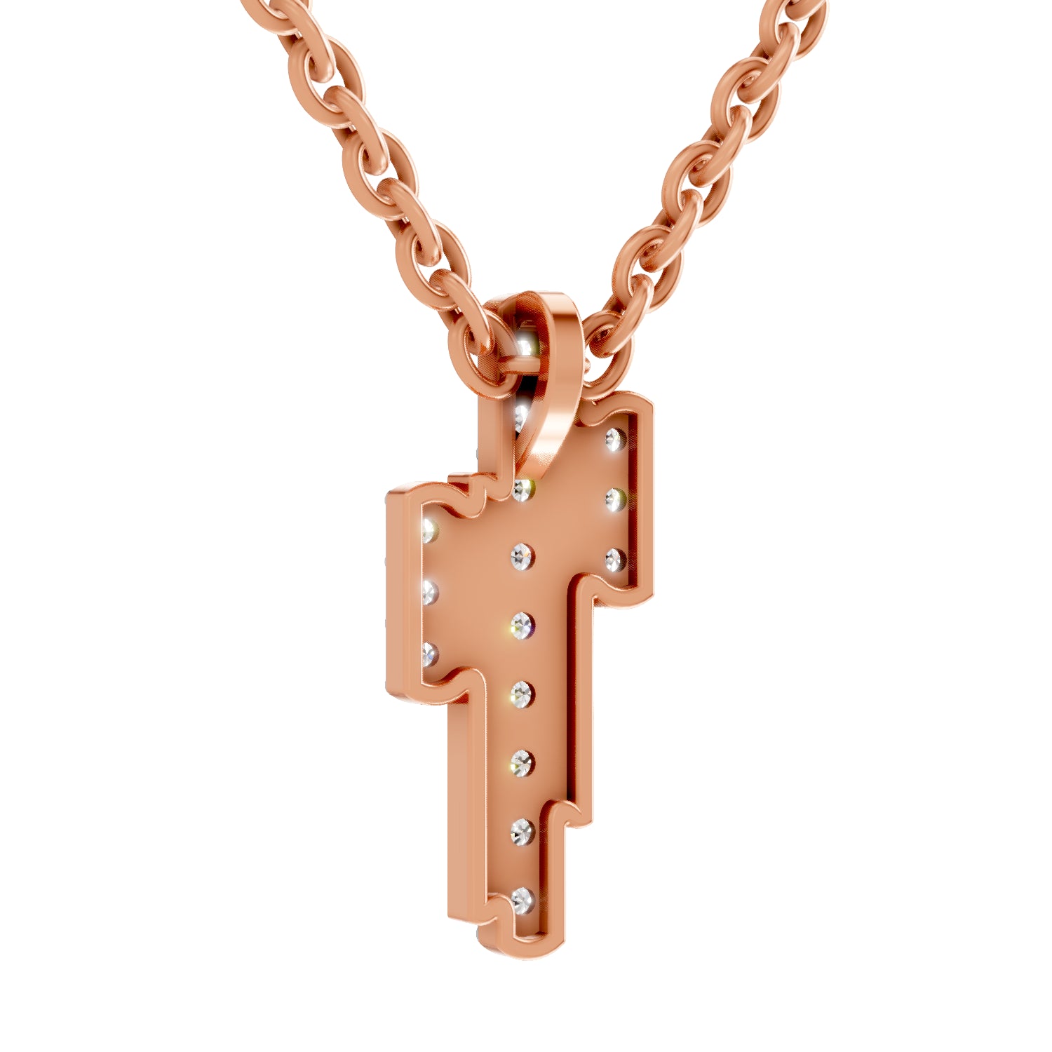 0.23 Carat Round Shape Skyline Pendant | 14K Rose Gold