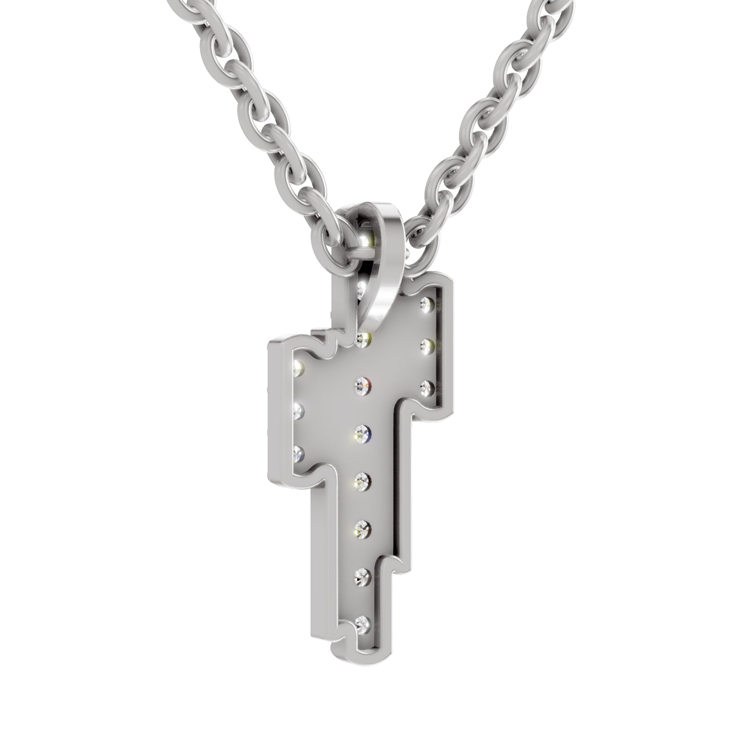 0.23 Carat Round Shape Skyline Pendant | 14K White Gold