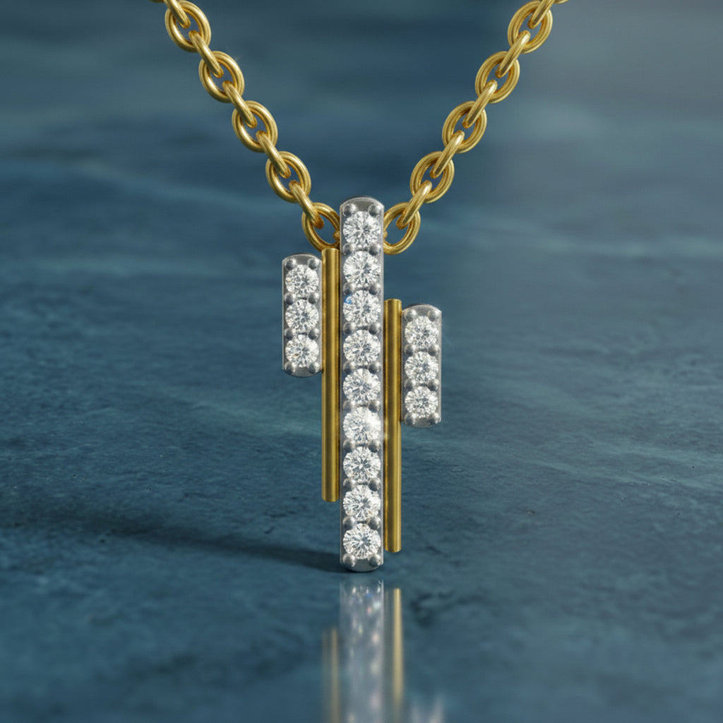 0.23 Carat Lab Grown Diamond Skyline Pendant in 14K