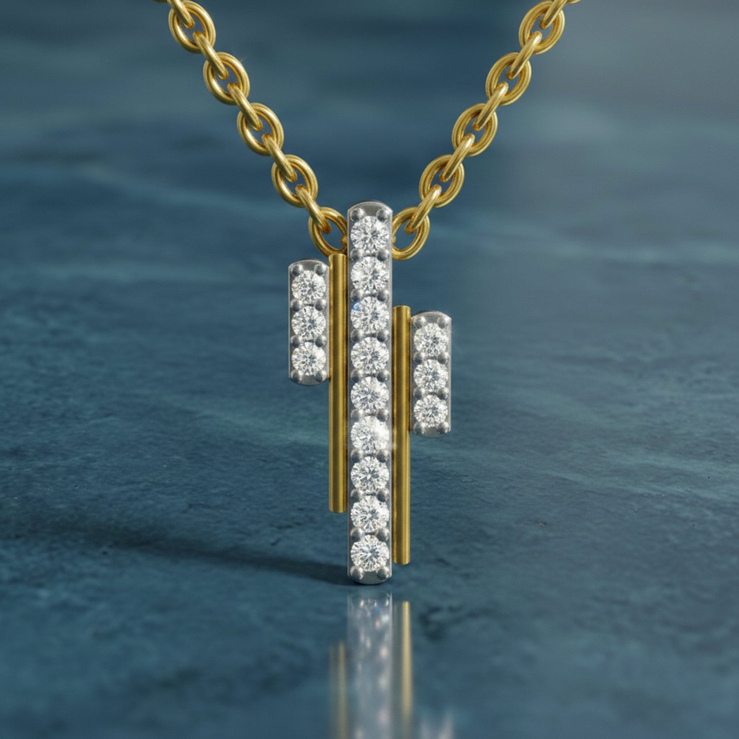 0.23 Carat Lab Grown Diamond Skyline Pendant in 14K