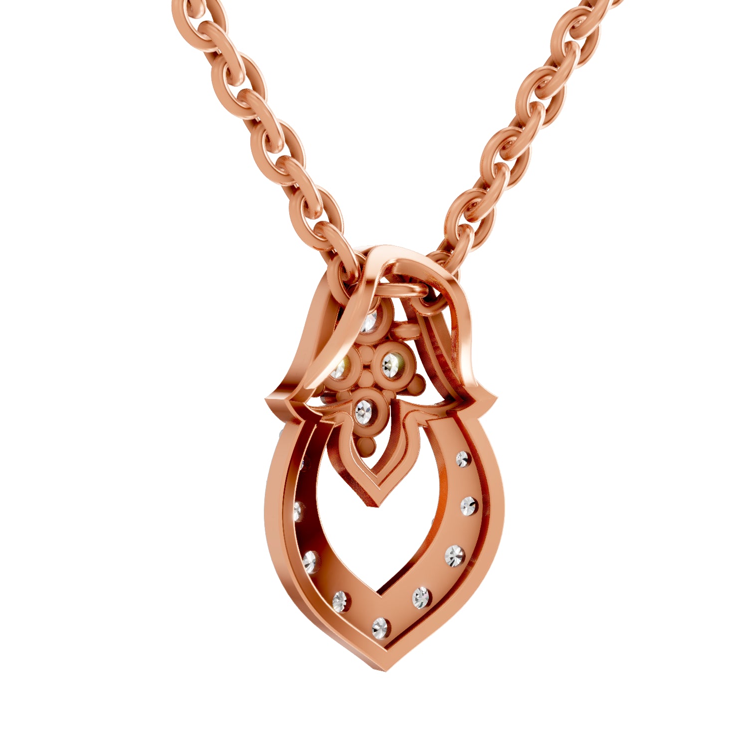 0.3 Carat Round Shape teardrop Pendant | 14K Rose Gold