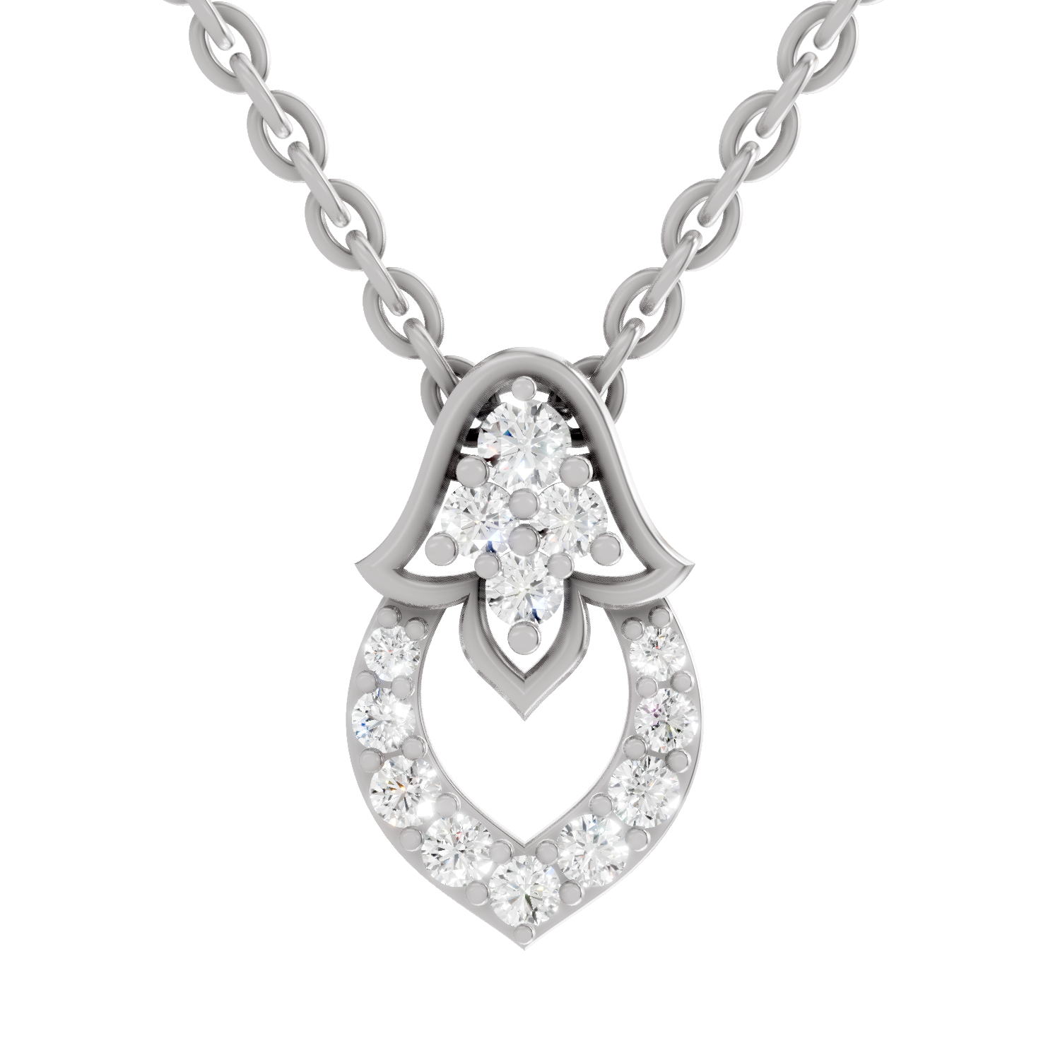 0.3 Carat Lab Grown Diamond teardrop Pendant in 14K