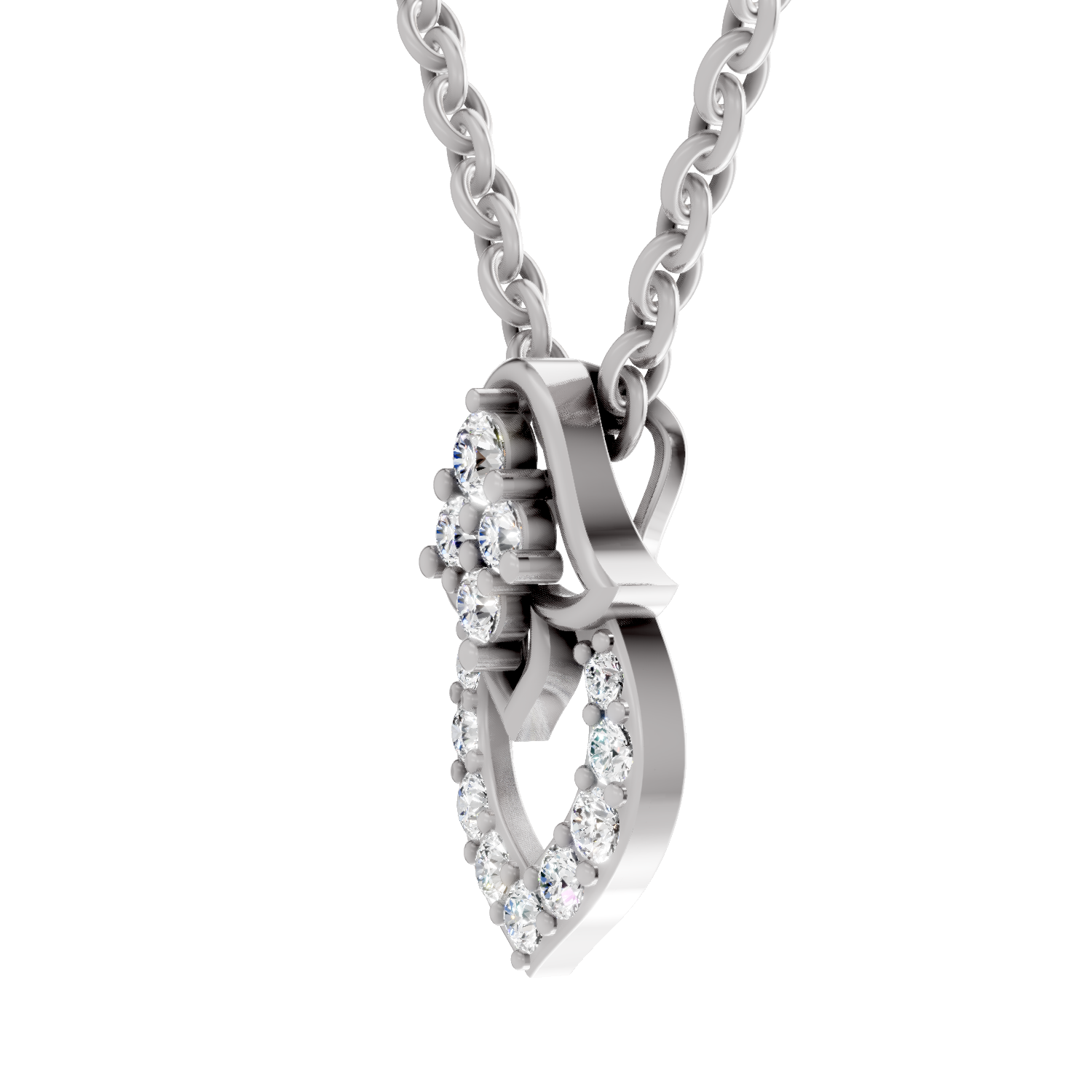0.3 Carat Lab Grown Diamond teardrop Pendant in 14K